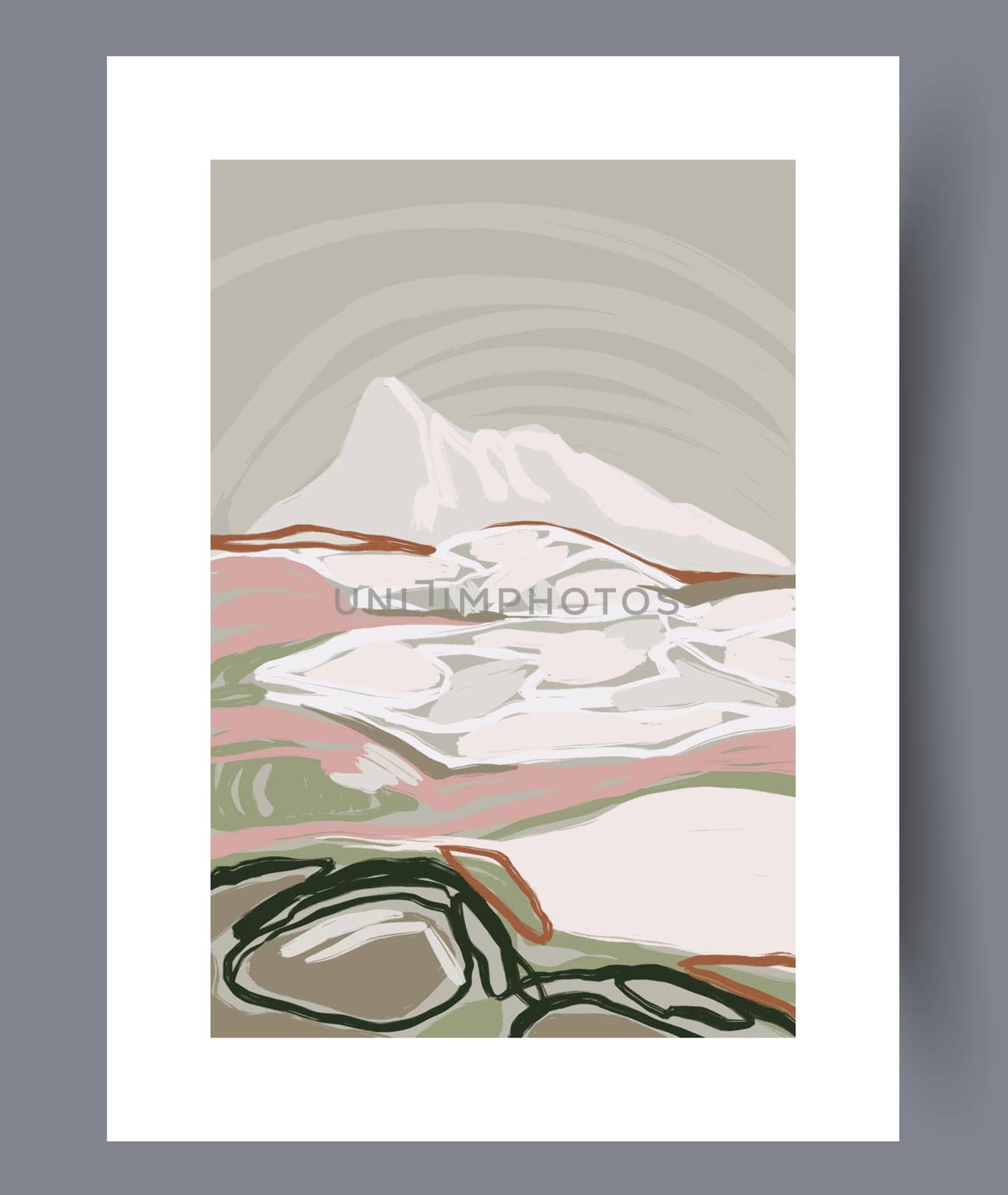 Still life flower nordic plant wall art print. Printable minimal abstract flower poster. Contemporary decorative background with plant. Wall artwork for interior design.