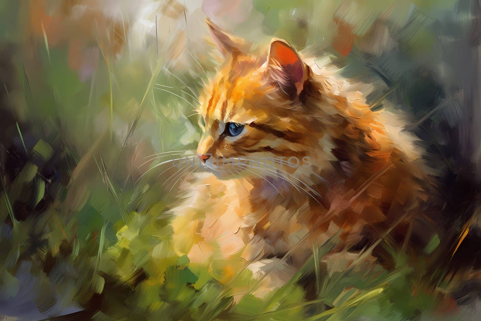 The elegant cat is cleaning its sleek fur with meticulous care and precision. (generative AI)