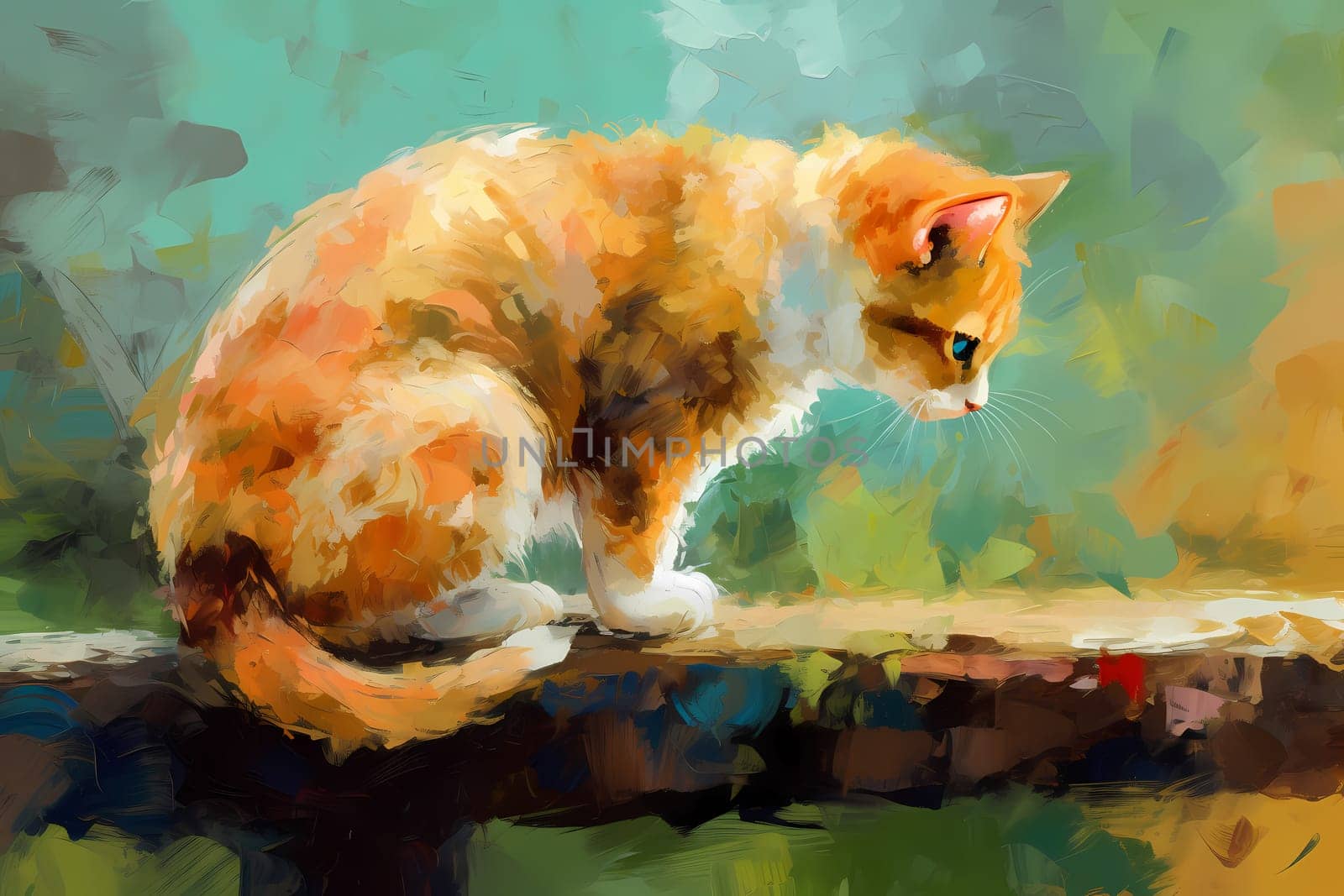 The cat is happily scratching away at its post, stretching and flexing its claws. It looks like it's really enjoying itself. (generative AI)