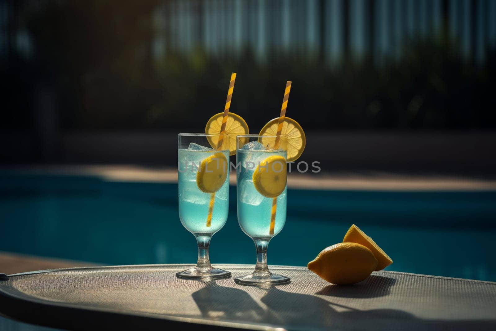 A fizzy lemonade by the pool