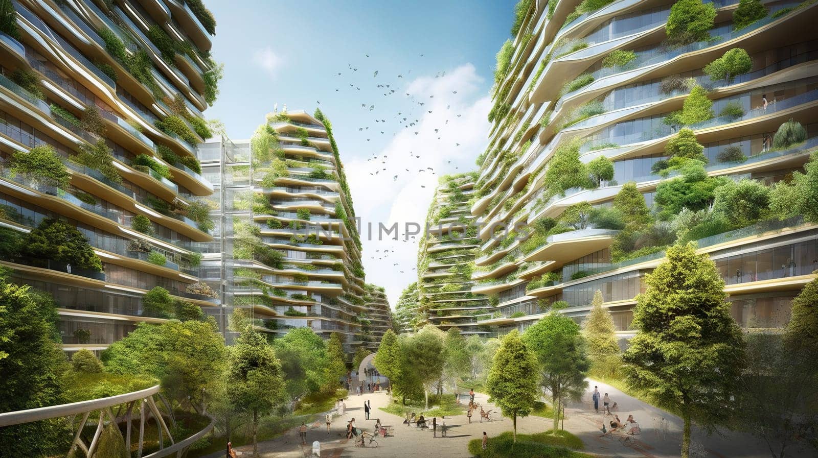 Eco-friendly city, Generative AI, AI generated