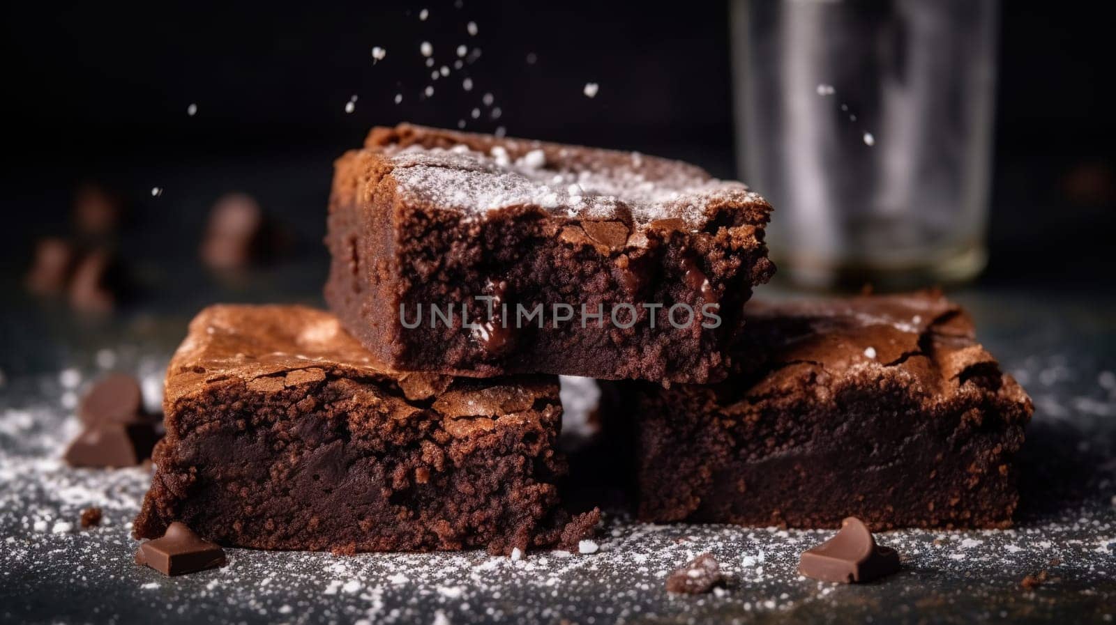 Batch of chocolate brownies, Generative AI