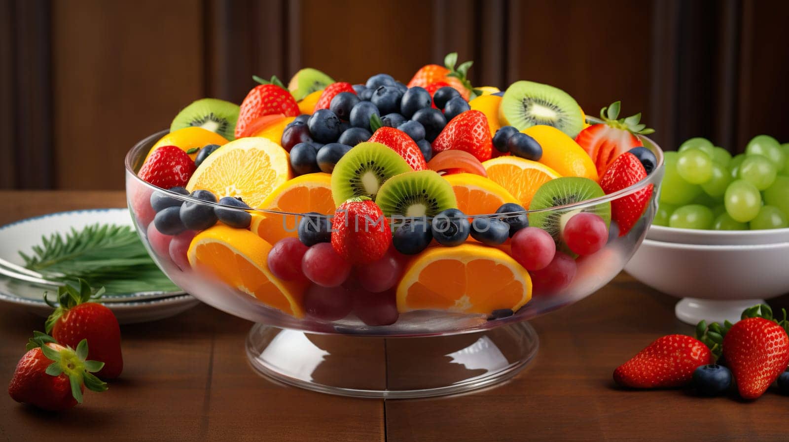 Colorful and Refreshing Fruit Salad, Generative AI