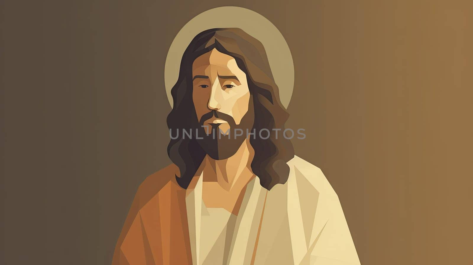 Jesus Christ illustration - Flat design, Generative AI - AI generated