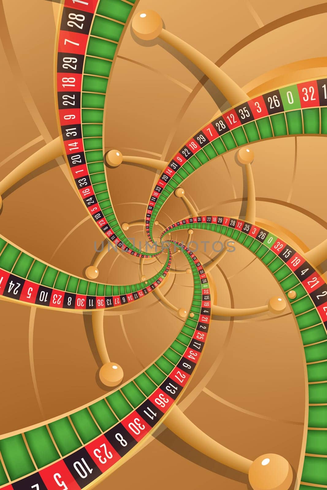 Roulette background illustration. Concept for casino, entertainment, fortune.