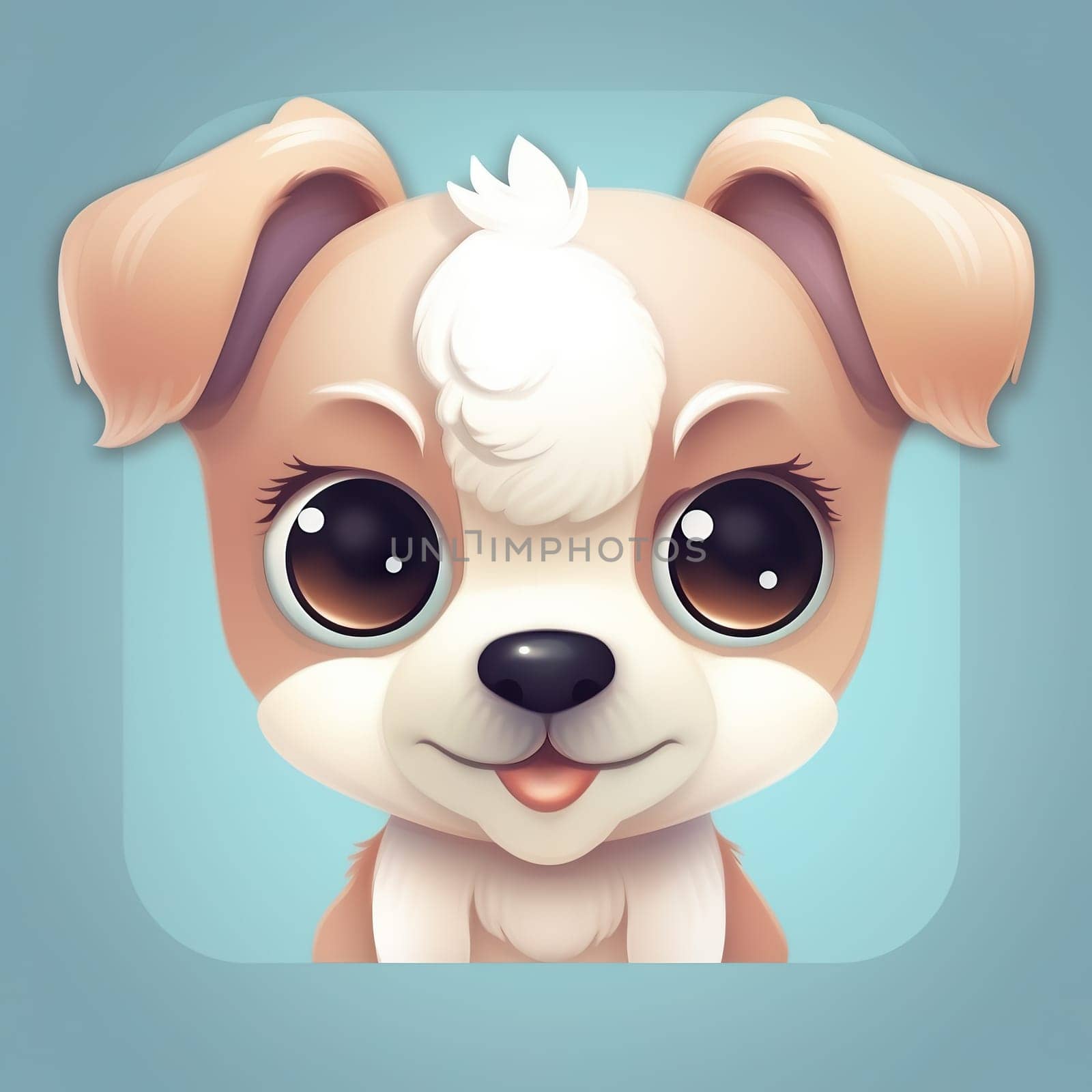 Cute little dog, ios style icon - Generative AI, AI generated