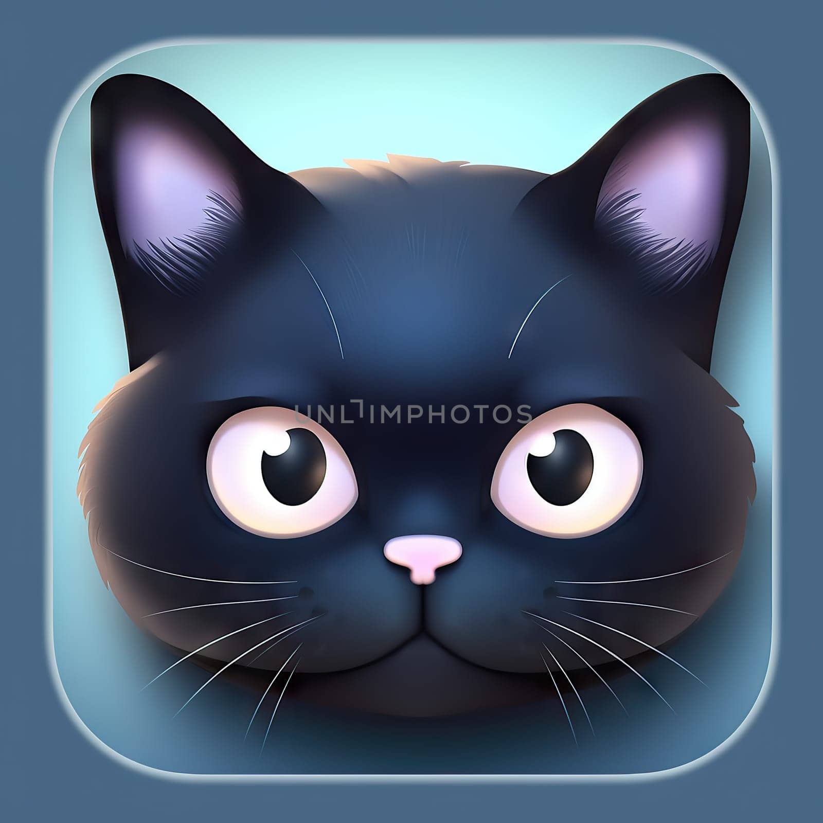 Cute kitten, ios style icon - Generative AI, AI generated