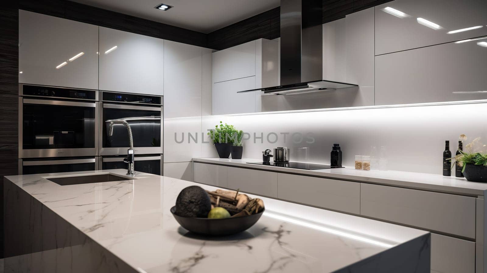 Sleek and modern kitchen - Generative AI - AI generated