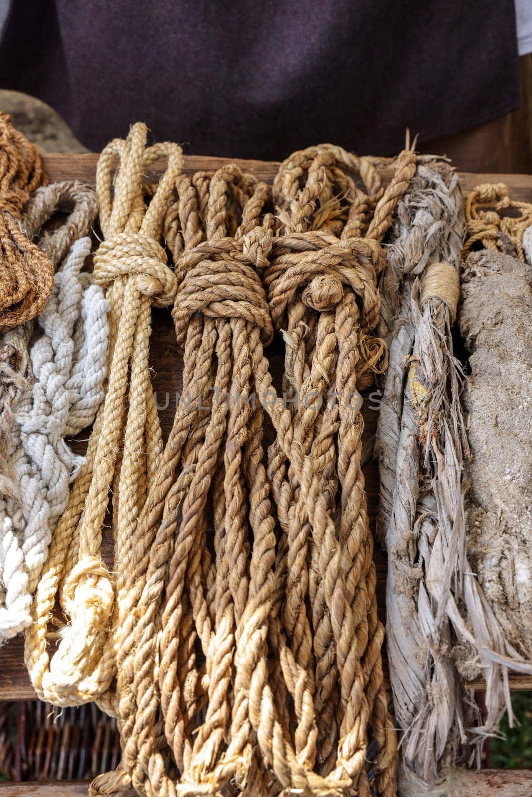 coils of ropes made in the traditional way from natural materials