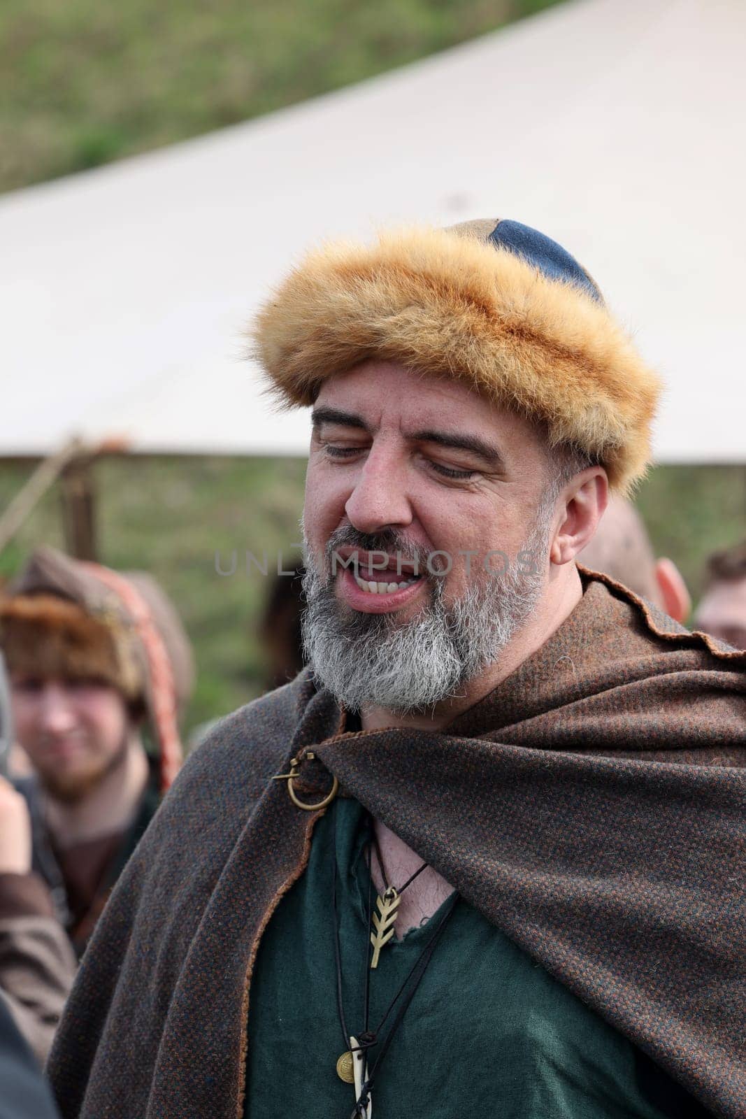 Krakow, Poland - April 11, 2023: Unidentified participants of Rekawka - Polish tradition, celebrated in Krakow on Tuesday after Easter. Currently has the character of festival historical reconstruction