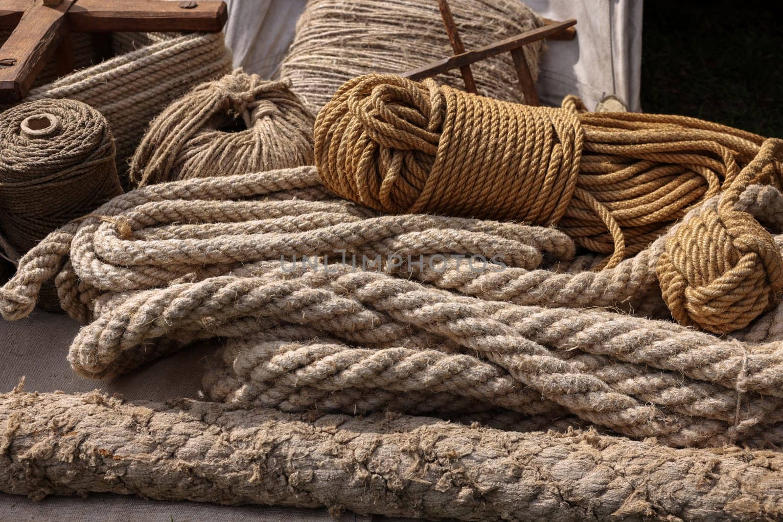 coils of ropes made in the traditional way from natural materials