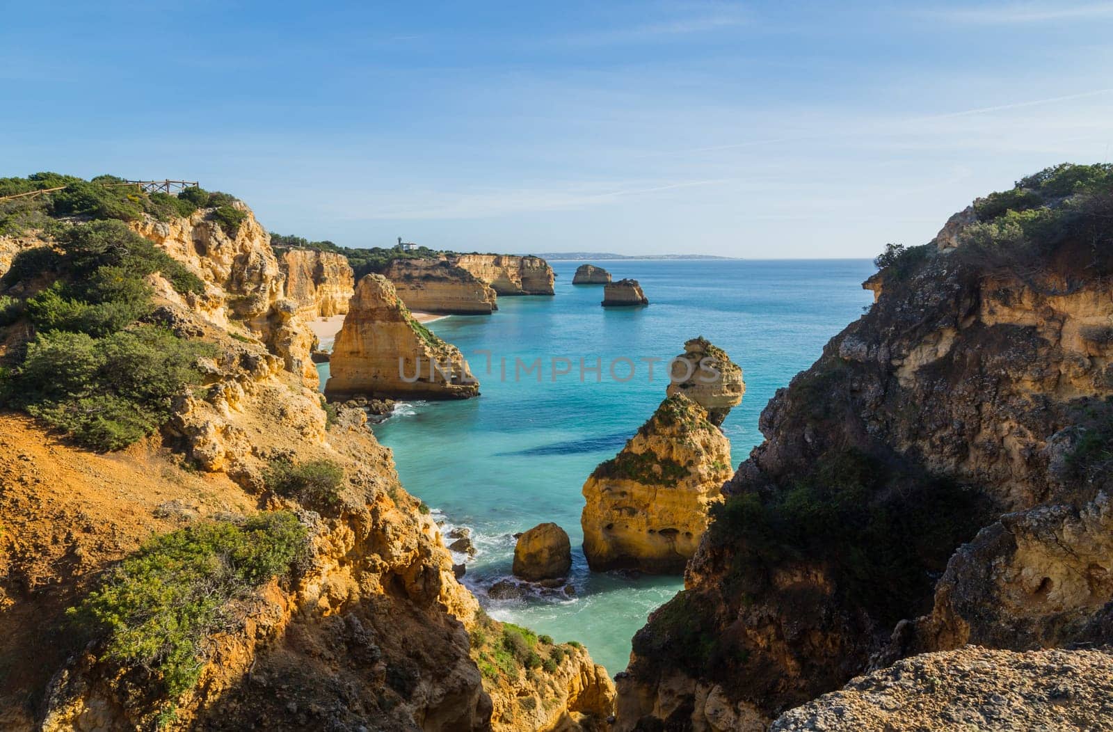 Coastal cliffs of Algarve, Lagoa, Portugal