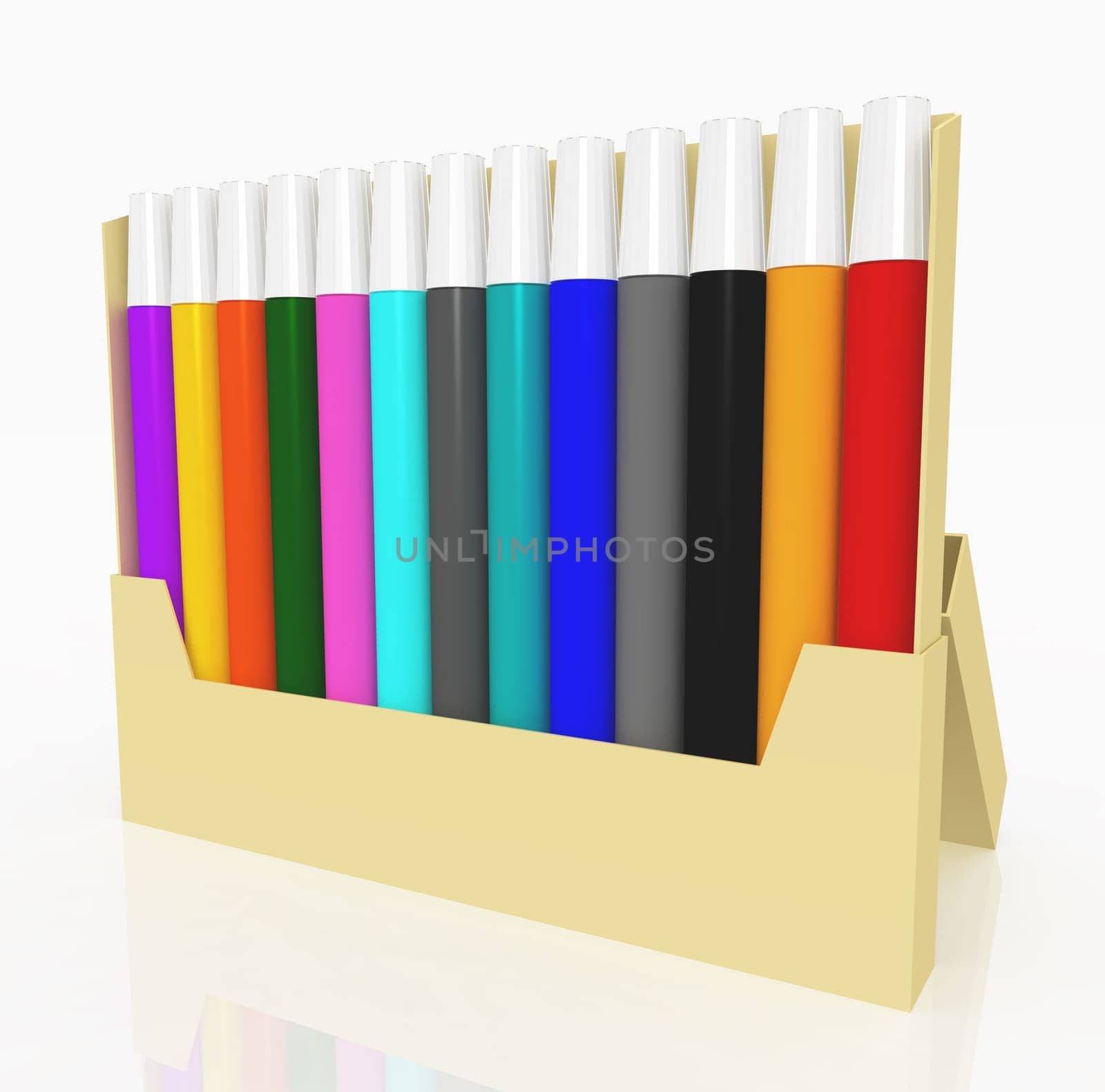 Computer generated 3D illustration with a marker set against a white background