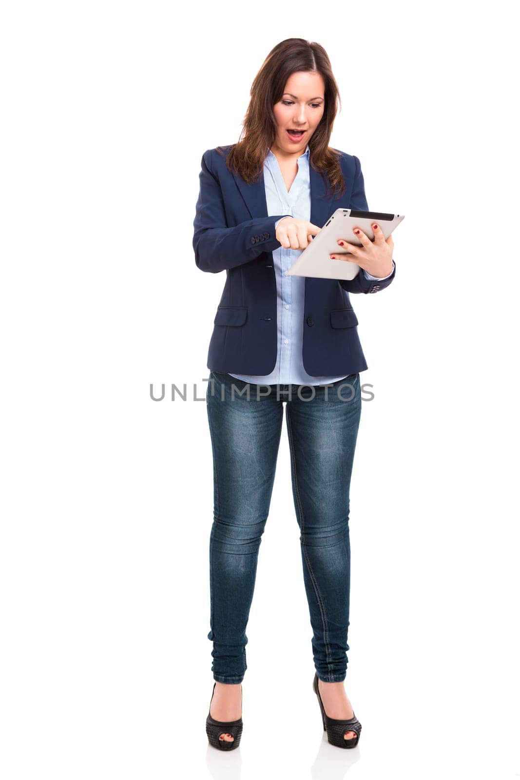 Businesswoman making a call in the office