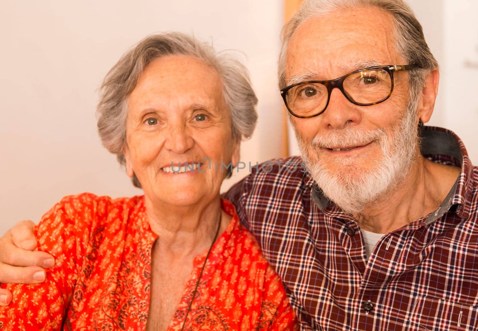 Old couple at the restaurant and  having a good time