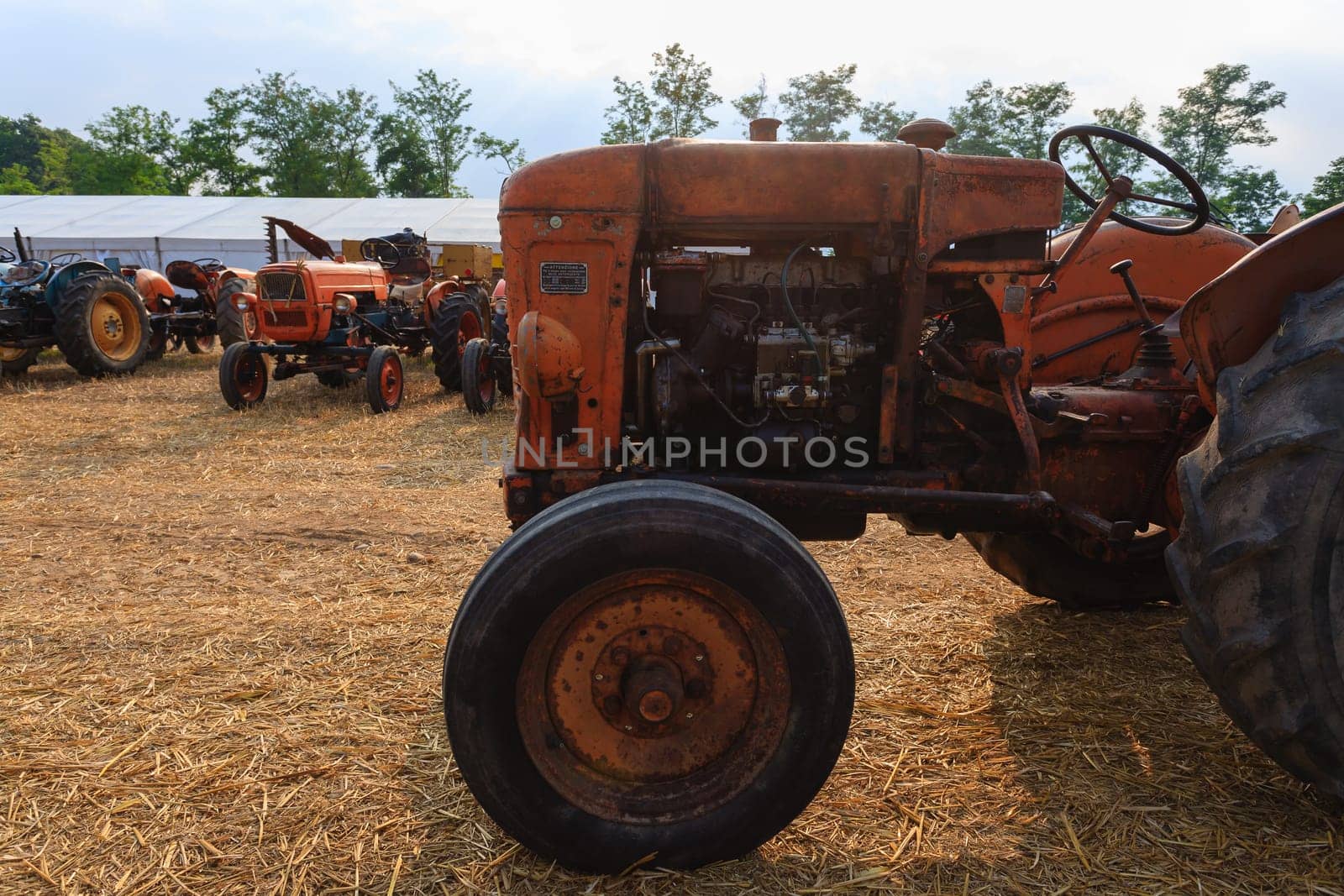 A close up of an old tractor, agriculture, rural life
