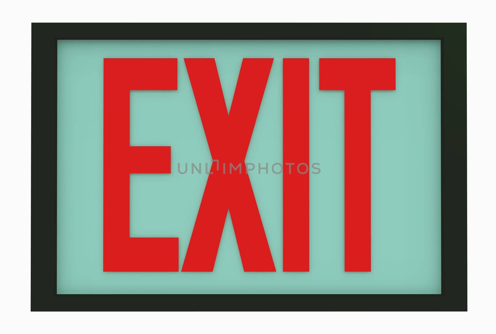 Computer generated 3D illustration with an Exit sign isolated on white background