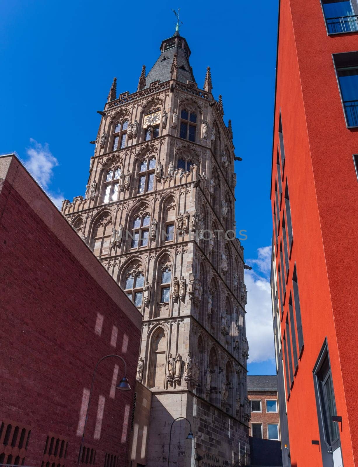 The tower of the City Hall of Cologne. Germany.