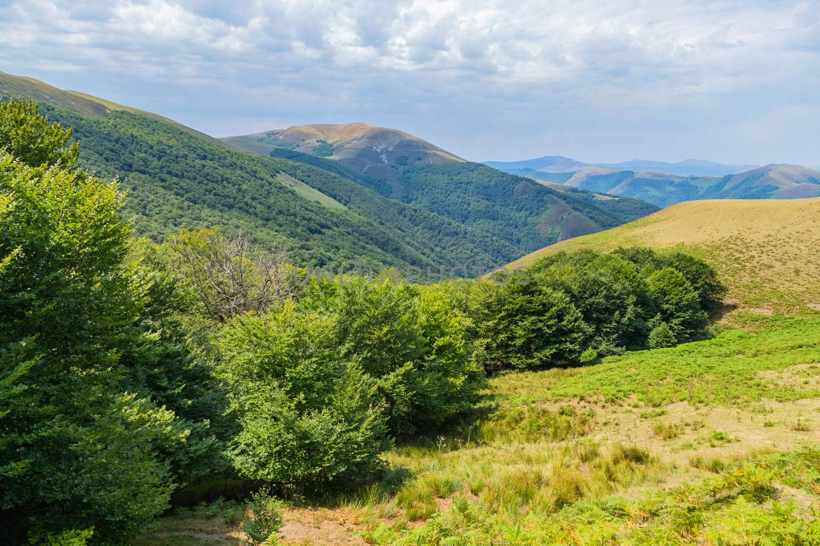 Mountain top view in Basque Country, Spain