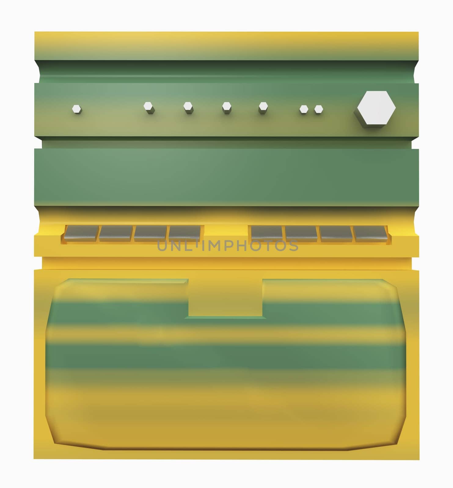 Computer generated 3D illustration with a karaoke machine isolated on white background