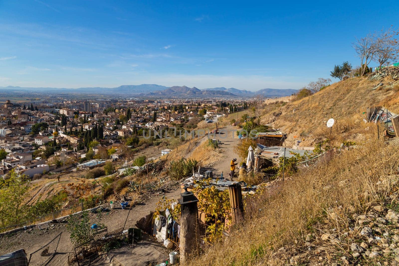 Granada, Spain: 29 November, 2022: View of the city of Granada in Andalusia, Spain. Europe