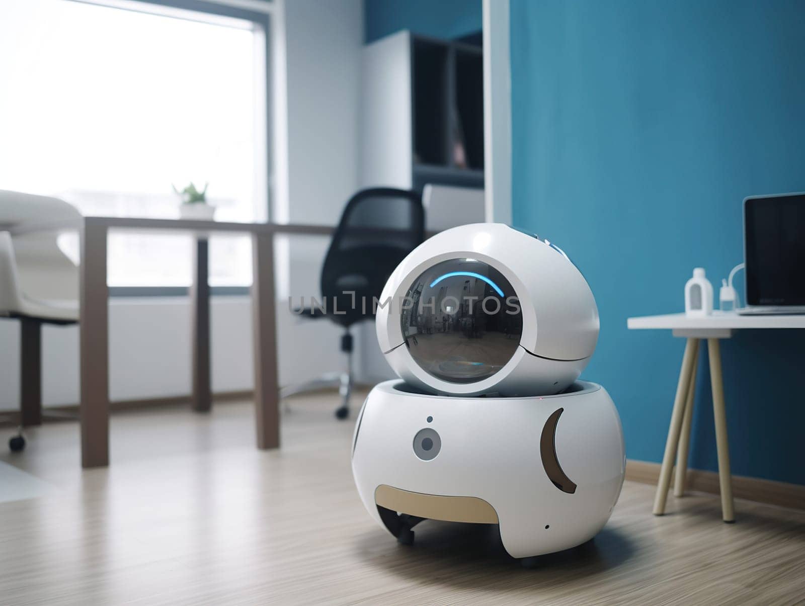 A smart robot will take care humans. It will monitor the health status of people at home, generative ai