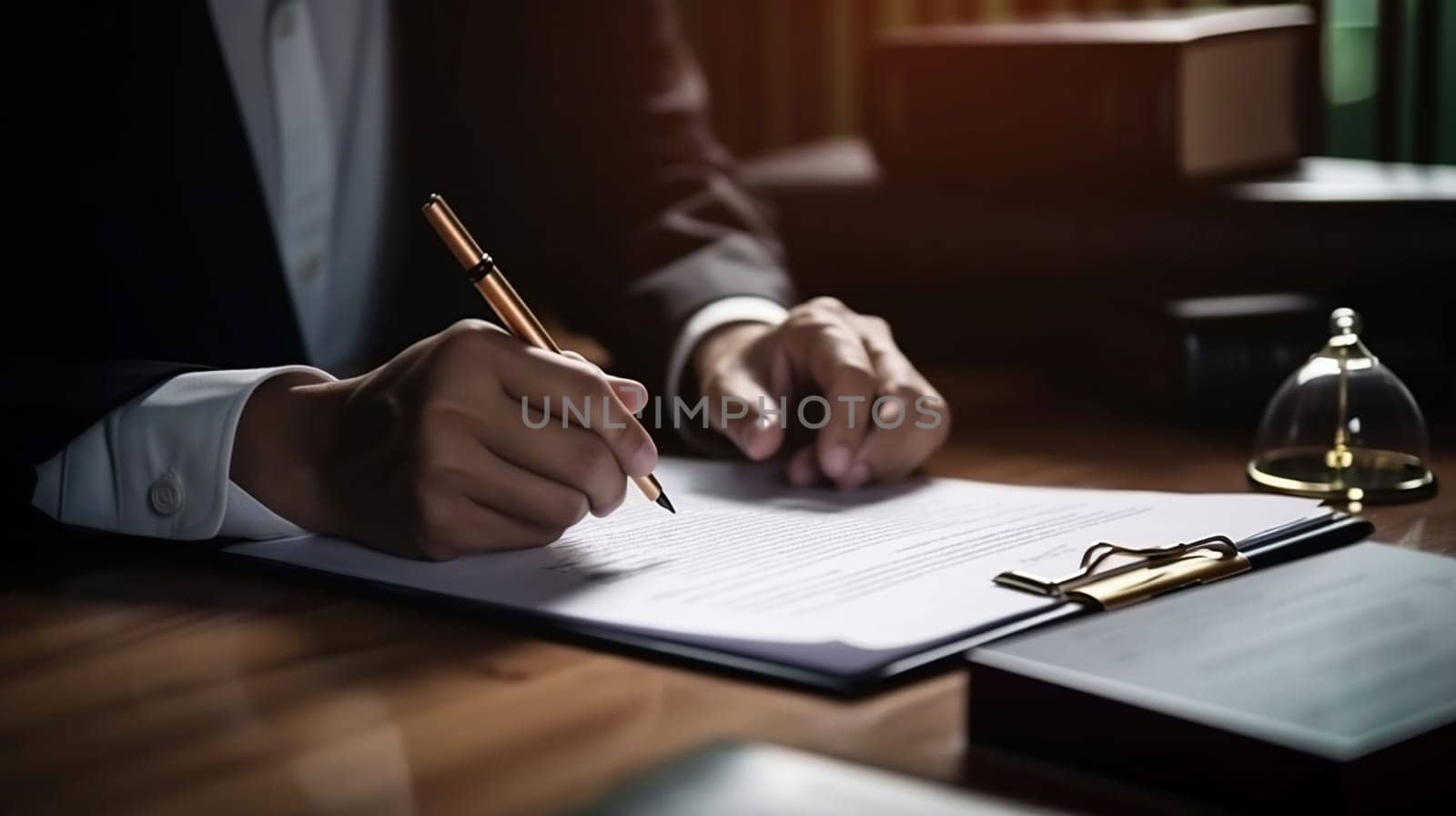 Real estate agent talked about the terms of the home purchase agreement and asked the customer to sign the documents to make the contract legally, Home sales and home, generative ai