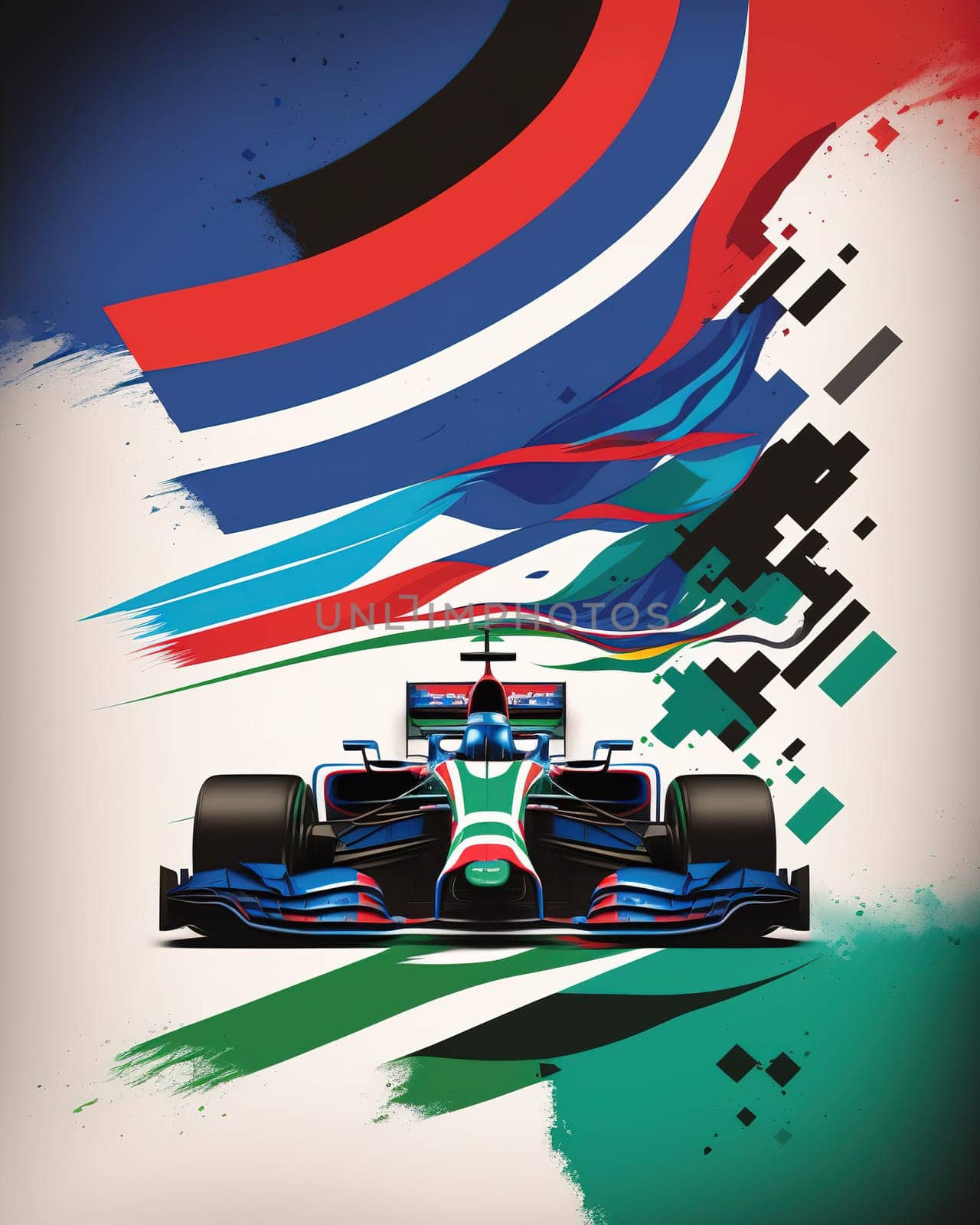 This exhilarating artwork print captures the thrill and excitement of speed with a dynamic image of a sleek racing car in action. The use of bold colors and sharp lines creates a sense of motion and power, making it the perfect addition to any car enthusiast's decor. The image is generated with the use of an AI.