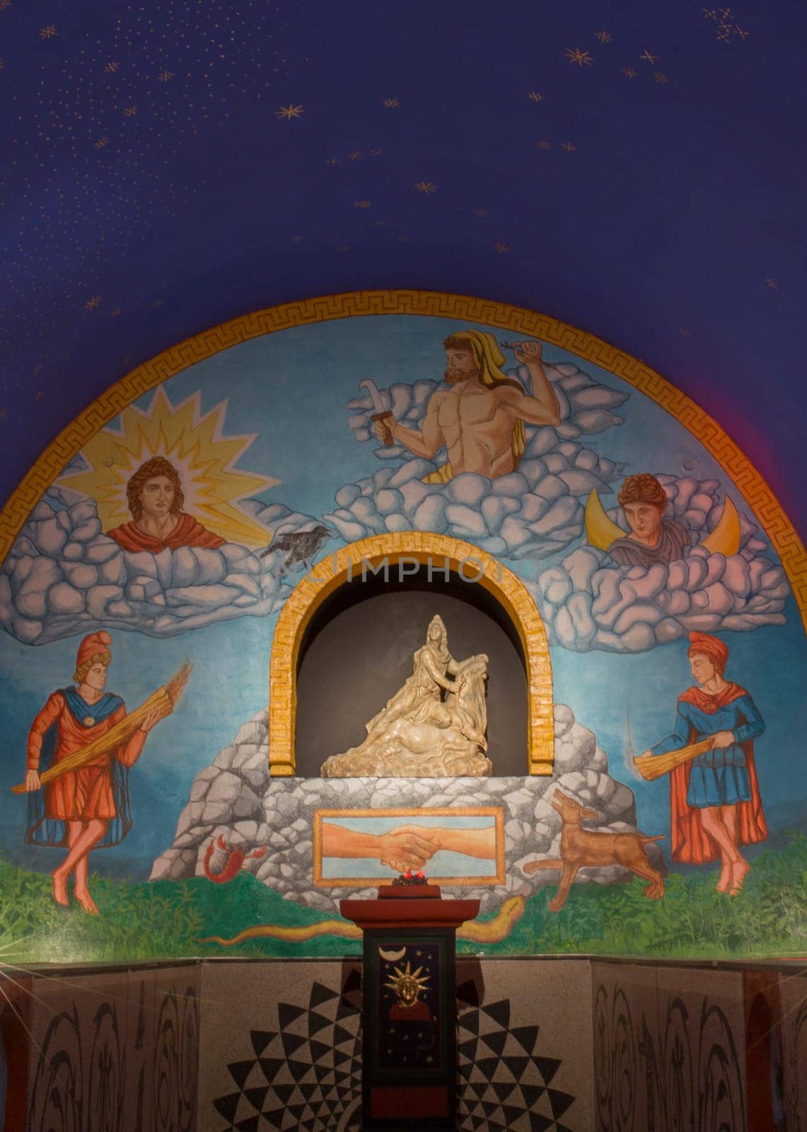 Cabra, Spain - May 19th, 2019: Seven caves Mithraeum. Archaeological Museum of Cabra Main Hall, Cordoba, Spain