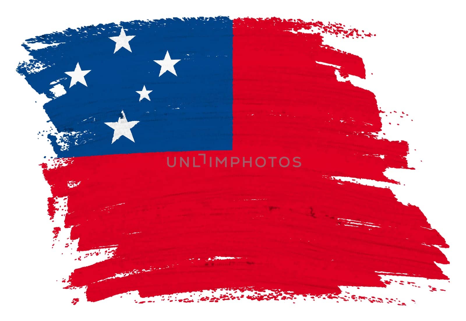 A Western Samoa flag background paint splash brushstroke 3d illustration with clipping path