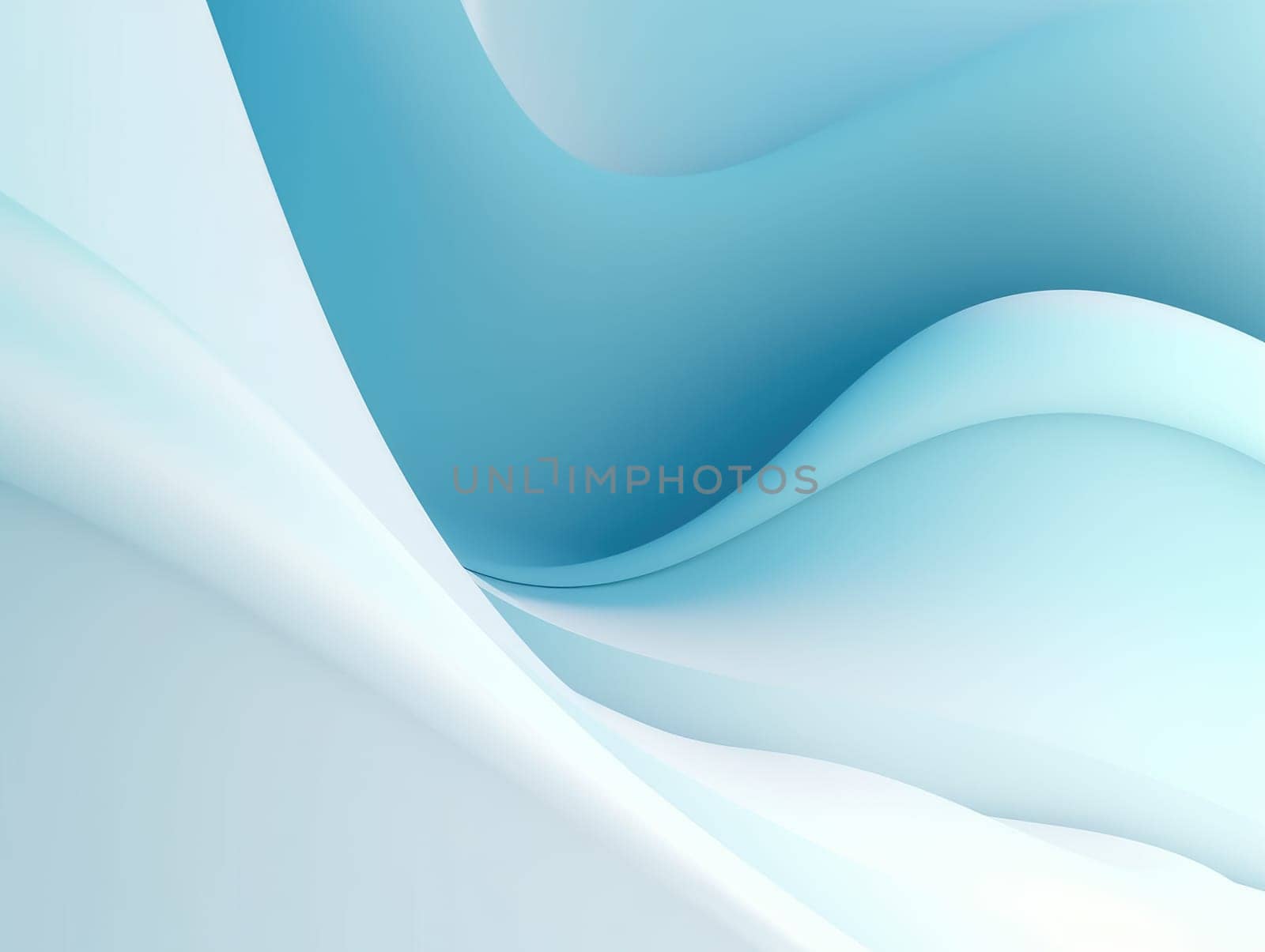 Blue and yellow wave abstract 3D background. Generative AI.