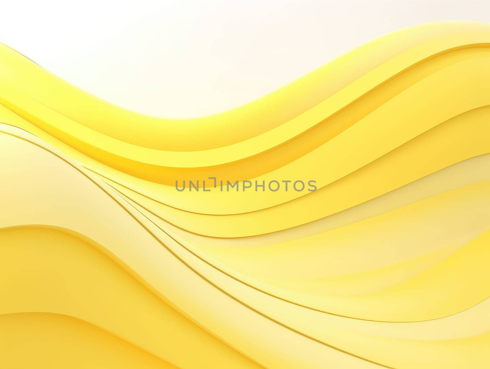 Abstract yellow wave lines background, 3d background, generative background. Generative AI.