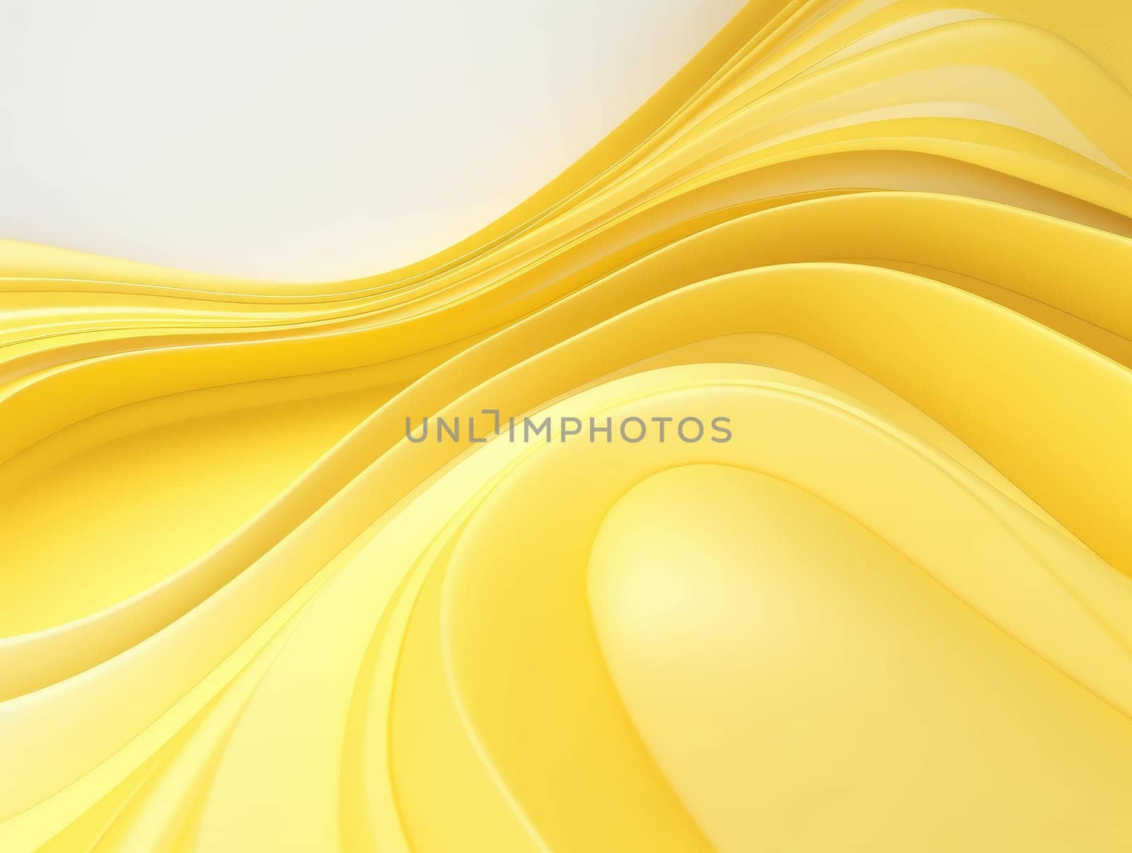 Abstract yellow wave lines background, 3d background, generative background. Generative AI.
