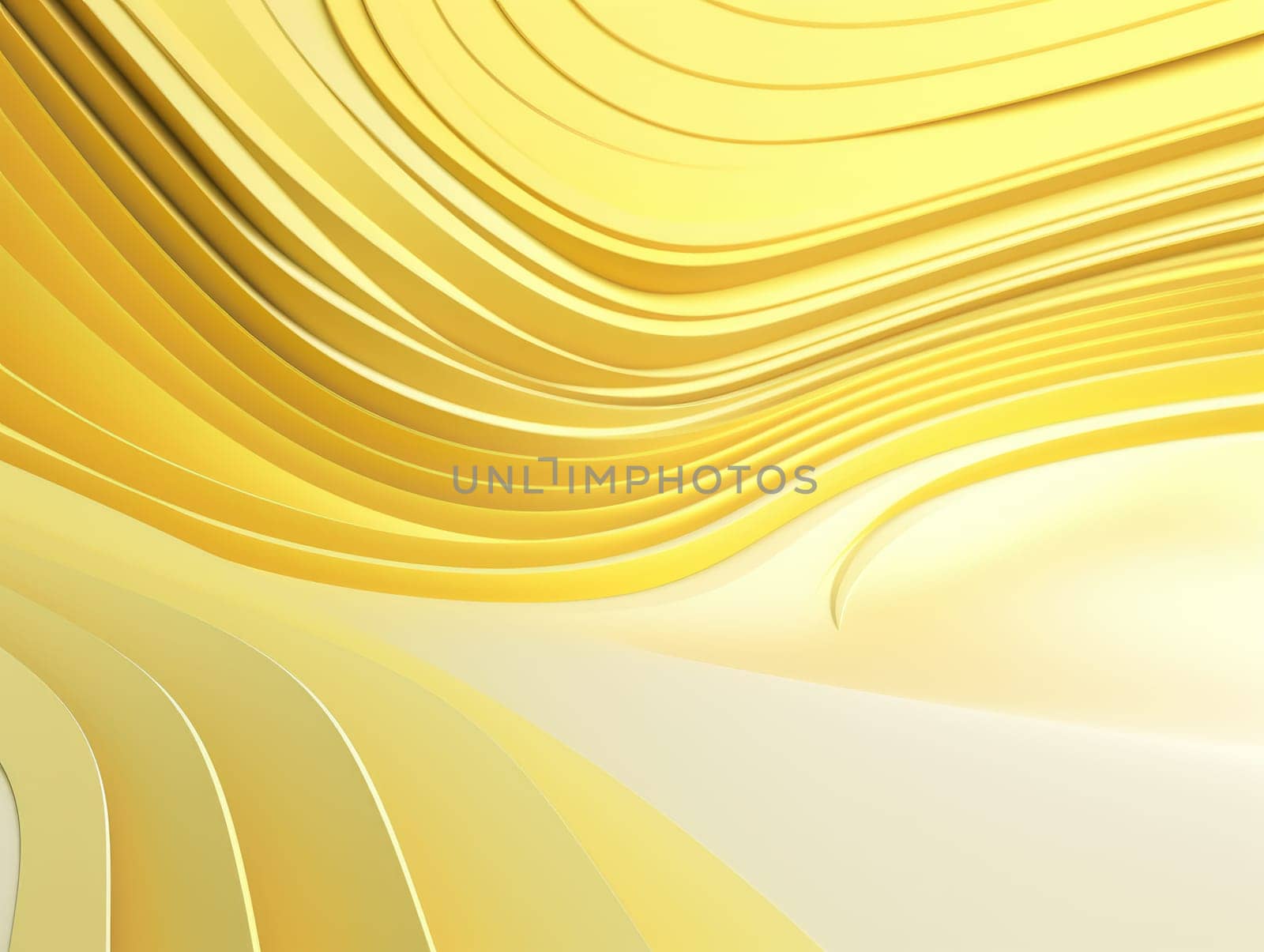 Abstract yellow wave lines background, 3d background, generative background. Generative AI.