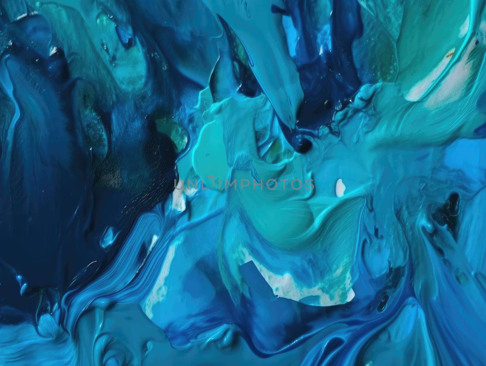 Abstract blue and yellow paint background. Acrylic texture background, Generative AI.