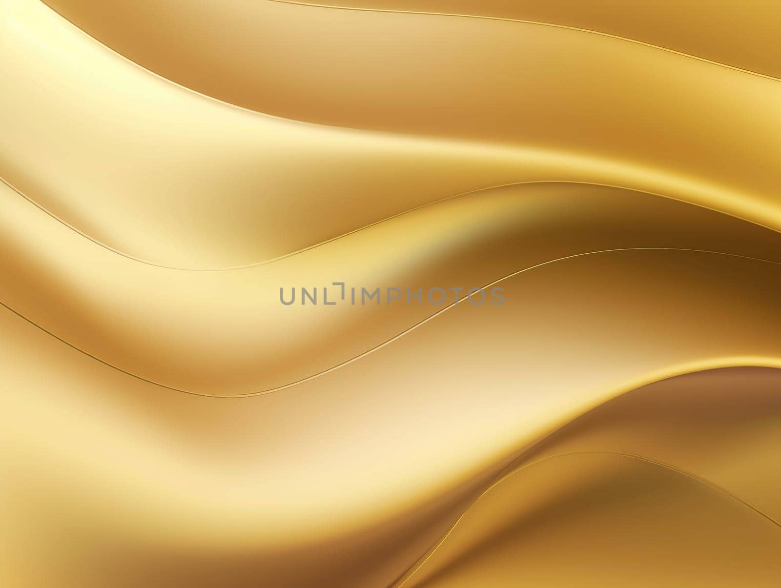 Gold satin wave background. Gold background. Gold texture. Generative AI.
