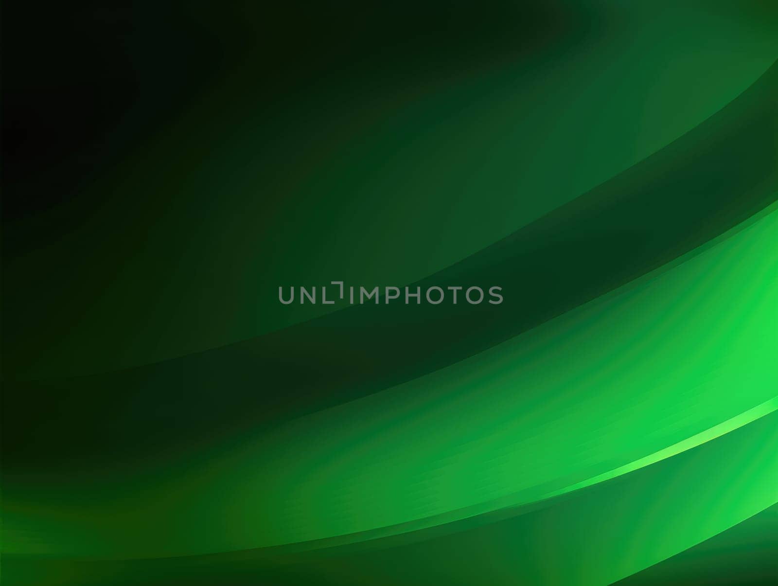 Green wave and line abstract background. Generative AI.