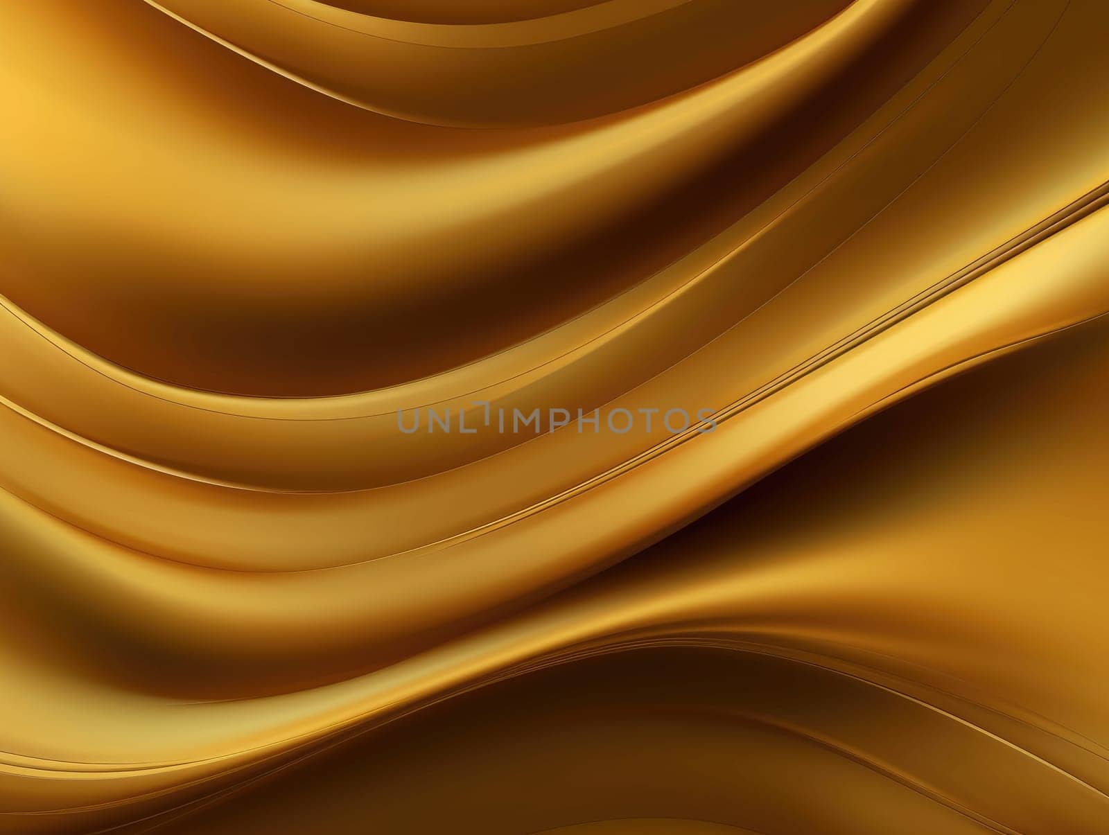Gold satin wave background. Gold background. Gold texture. Generative AI.