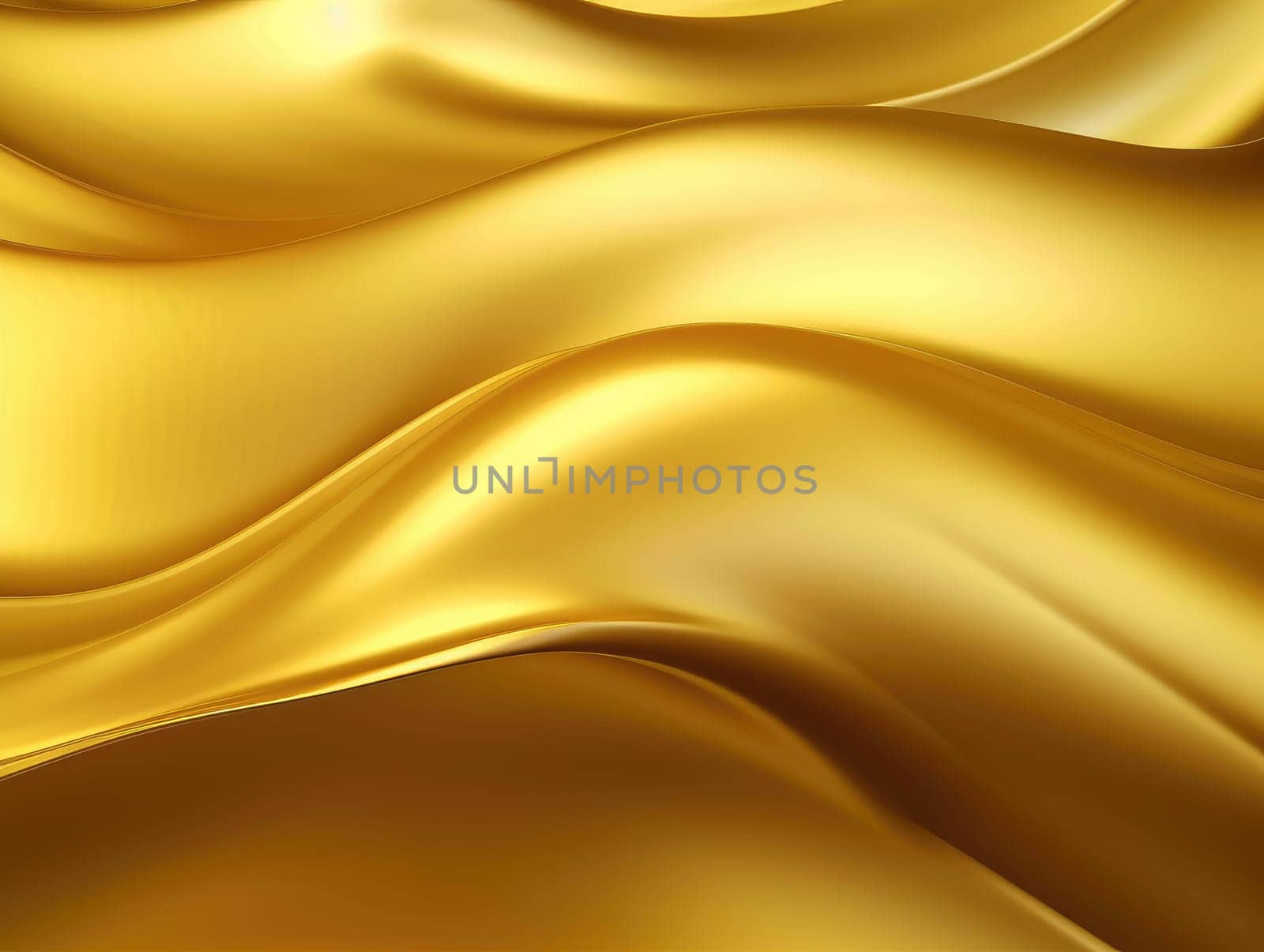 Gold satin wave background. Gold background. Gold texture. Generative AI.