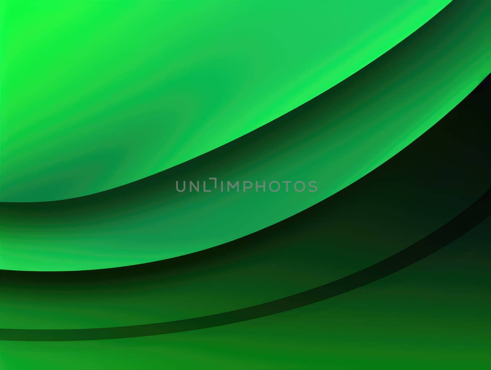 Green wave and line abstract background. Generative AI.