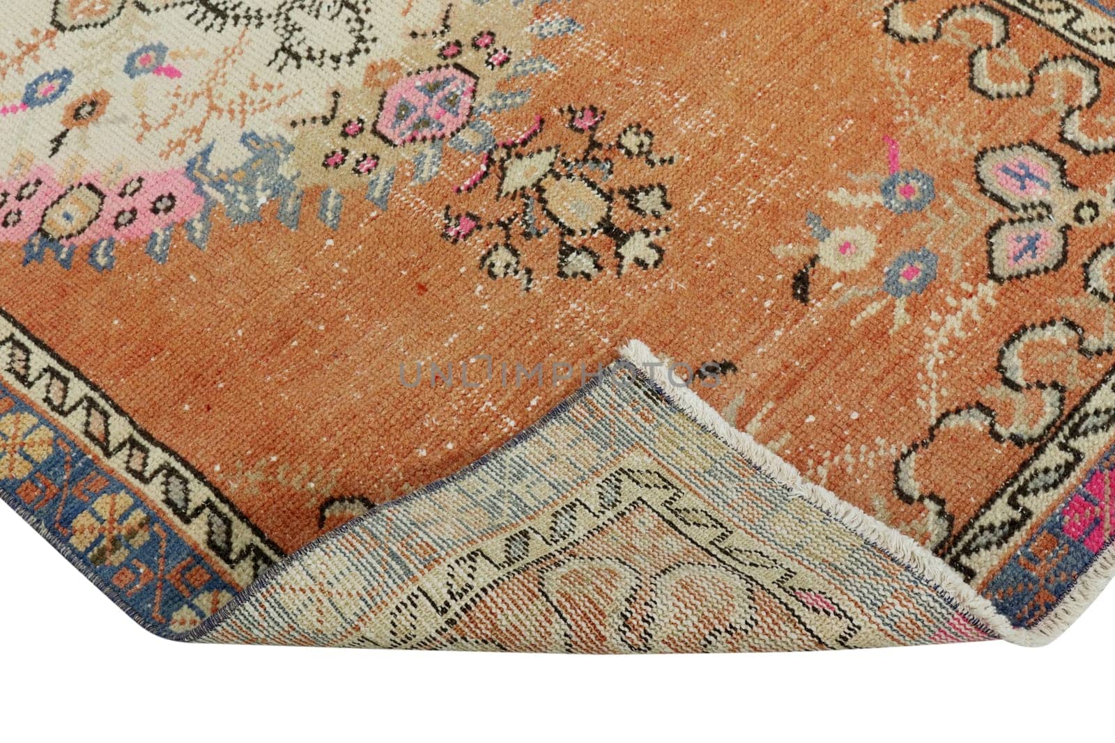 Textures and patterns in color from woven carpets