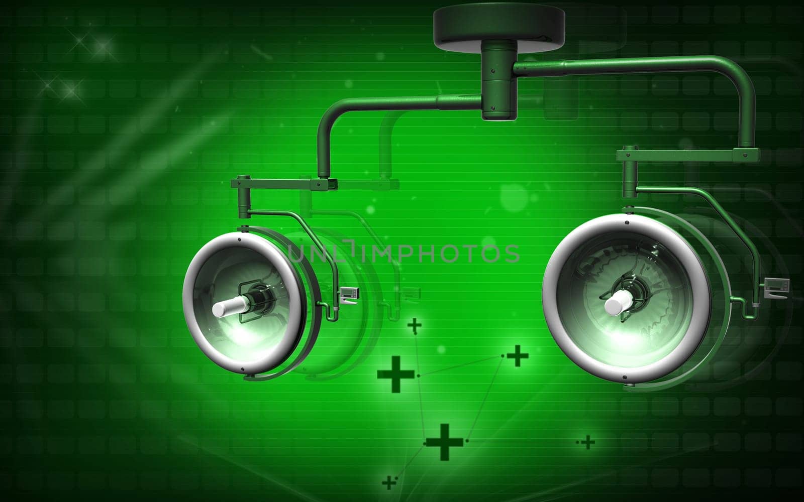 Digital illustration of shadow less lamp in colour background