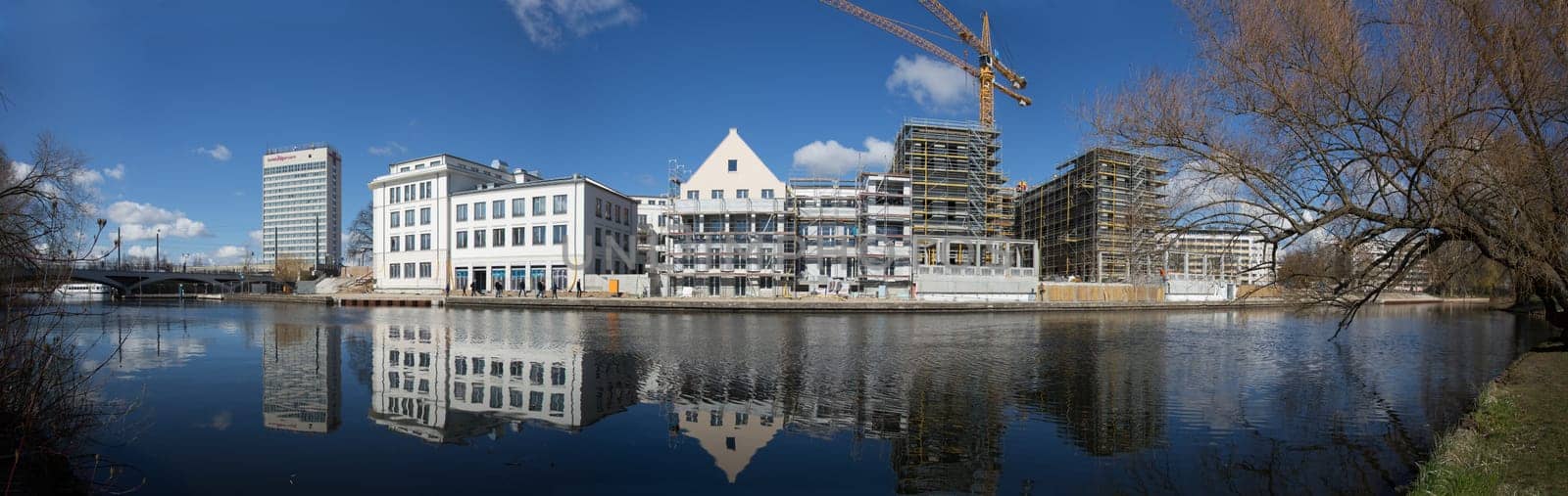 Panorama of the construction site on the old ride in Potsdam