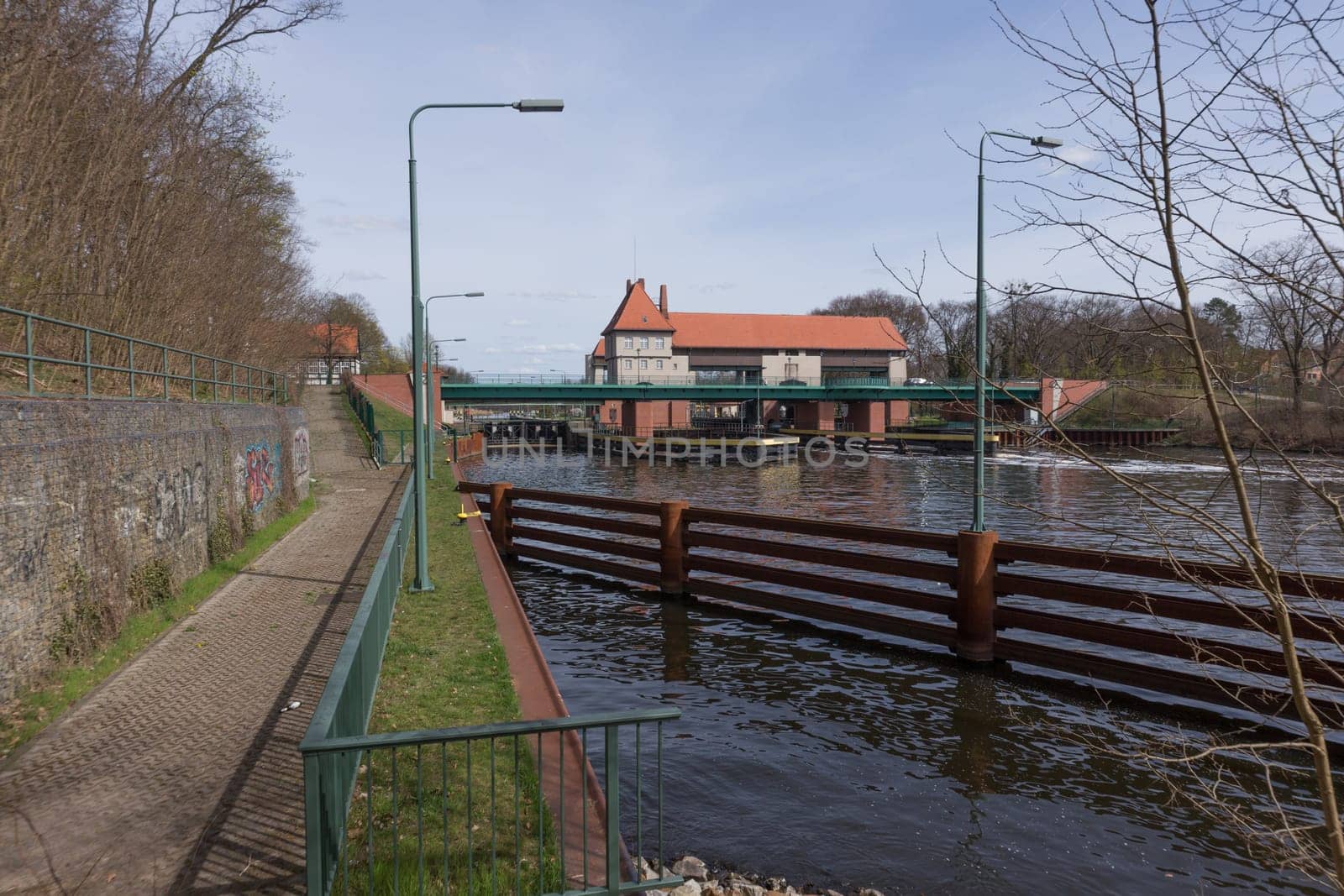 Lock building on the Teltow Canal in Kleinmachnow