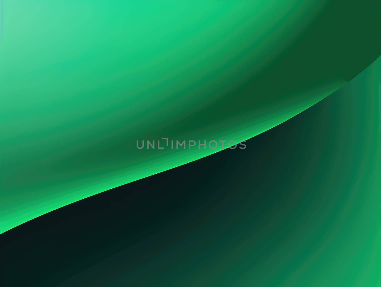 Green wave and line abstract background. Generative AI.