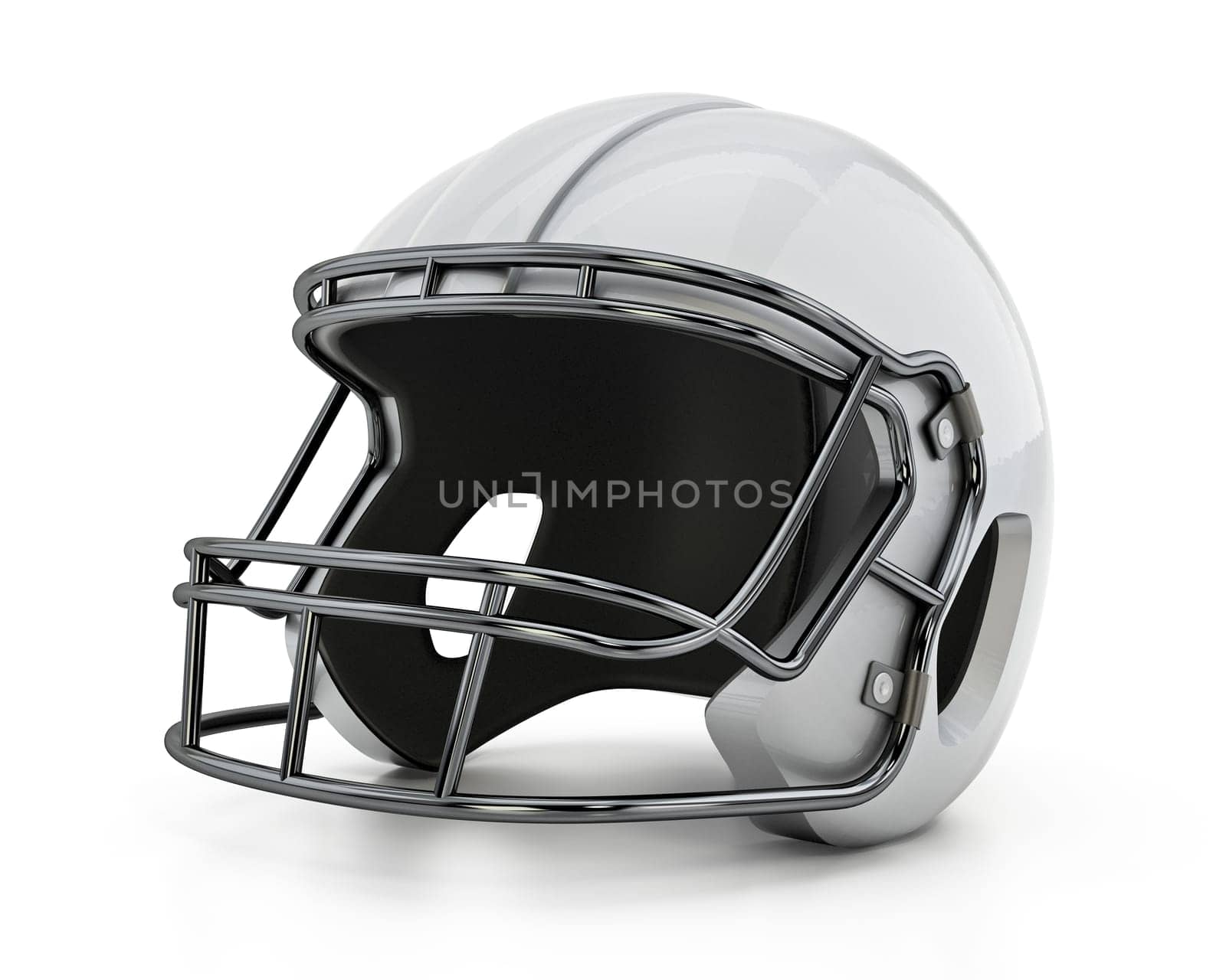 Football helmet isolated on white background. 3D illustration.