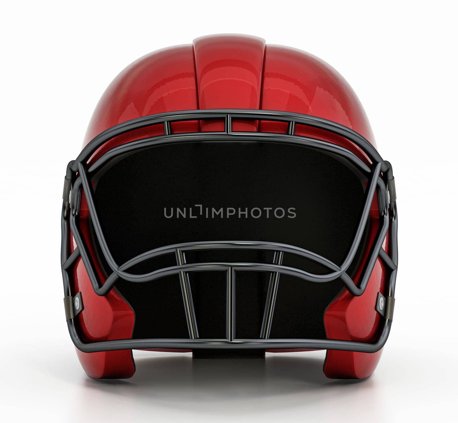 Football helmet isolated on white background. 3D illustration.
