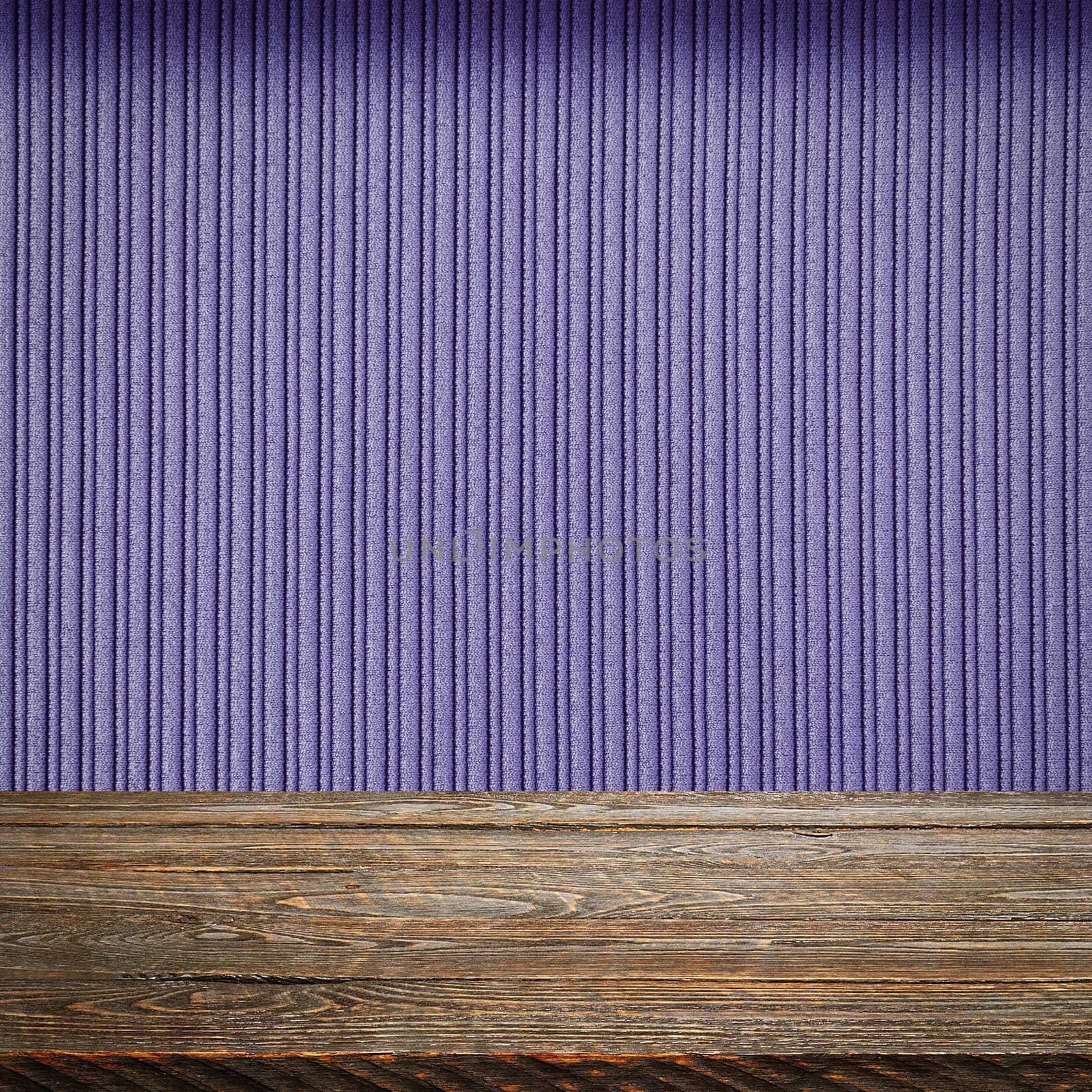 The background is blank wooden boards and a textured striped wall with gradient lighting and vignetting. For product demonstrations, free space, layout, mockup, perspective board, background board.