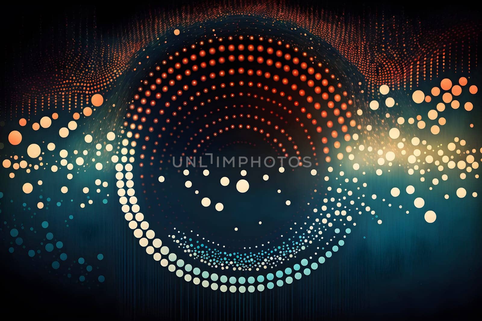 Big data abstract visualization or ethereal fantasy world or space concept in retro color palette and aesthetic. AI Generative content