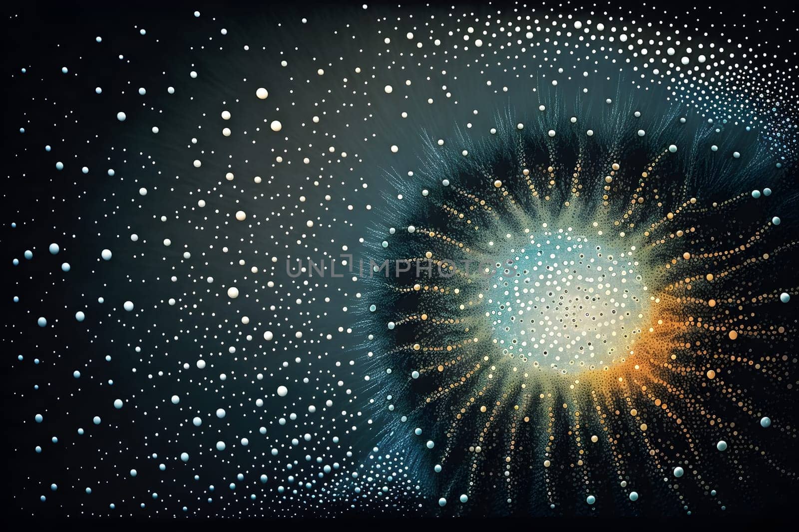 Big data abstract visualization or ethereal fantasy world or space concept in retro color palette and aesthetic. AI Generative content